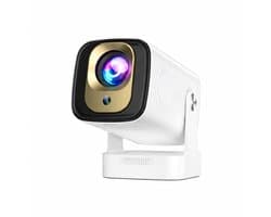 Mini Beamer met WiFi 6, Bluetooth 5.4 en 4K ondersteuning - Thuisbioscoop - Smart Projector 1080P Zwart