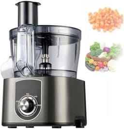 Elektrische Groentesnijder - Voedselhakker Keuken - Professioneel Snijden - 5L Glazen Kom - 600W Motor - Zilver — thumbnail 2