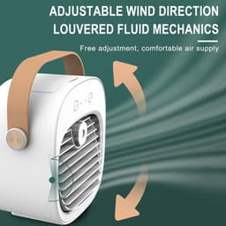Mobiele Airco Alternatief - Mini Aircooler met Water - Draagbare Koelventilator met 4000 mAh Batterij - Tafelventilator en Luchtkoeler voor Bureau, Slaapkamer, Auto en Kamperen - 3 Windsnelheden - Type-C - 128ML — thumbnail 4