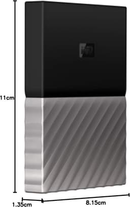 Externe Harde Schijf - Draagbare Opslag - Bestanden Opslaan - Hardwarematige Versleuteling - 2 TB - Zwart Grijs — thumbnail 2