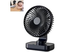 Automatische oscillerende bureauventilator, stille werking (30 decibel), zachte luchtstroom, USB-C-poort, LED-display, 4 windsnelheden, compact en draagbaar, geschikt voor kantoor en thuisgebruik - donkerblauw.
