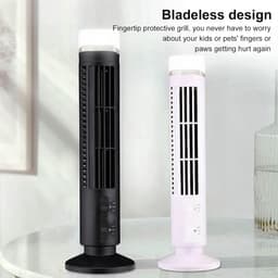 Stille Torenventilator - Bladloze Ventilator - Verkoeling Binnen - 90 Graden Oscillatie - 35 x 12 cm - Zwart — thumbnail 2