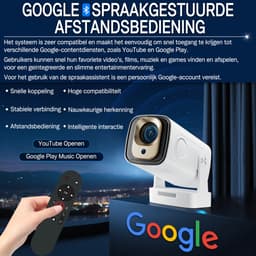 Mini Beamer - Android 11 - WiFi 6 & Bluetooth 5.4 - Full HD 1080P Ondersteuning - 180° Draaibaar - HY260 Pro — thumbnail 2