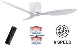 Casa Living Plafondventilator - Plafondlamp - Stille Ventilator - Led Verlichting - Inclusief Afstandbediening - Wit - 105CM — thumbnail 1