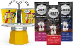 Bialetti Mini Express Lichtenstein + Bialetti Koffiepakket 3 x 250gr — thumbnail 1