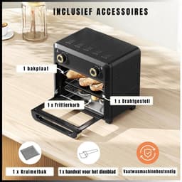 RVV® Heteluchtoven - Oven - Airfryer Oven - 10 Liter - Zwart - 32cm x 28cm x 30cm — thumbnail 5