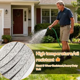 Grasmaaier Riem - Maaierband Aandrijfriem - Maaier Deck Aandrijven - Duurzaam Aramid Neopreen - 369.57 x 1.27 cm - Zwart — thumbnail 4