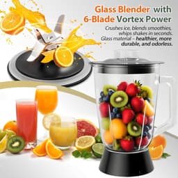 Keukenmachine met Blender - Multifunctionele Keukenmixer - Maaltijden Bereiden - Krachtige 1500W Motor - 2.5L & 2L Capaciteit - Zilver — thumbnail 2