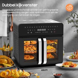Dubbele Kamer Airfryer - 23L Heteluchtfriteuse met Franse Deuren - 15 Programma's - 2200 W - 12 Accessoires - Verwijderbare Tussenwand voor Kookruimte - 50-200°C — thumbnail 3