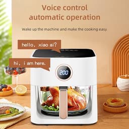 Airfryer Oven - Heteluchtfriteuse - Gezond Koken - Spraakbesturing - 4L Capaciteit - Blauw — thumbnail 4