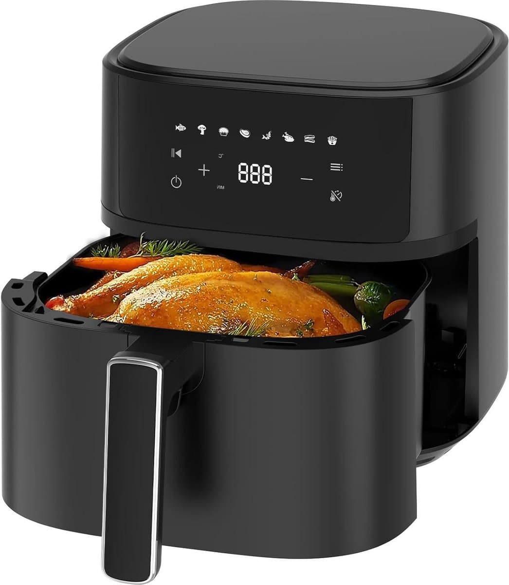 Luchtfriteuse XL - Hetelucht friteuse - Gezond koken - Stille werking - 65 liter - Zwart — afbeelding 1