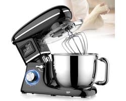 Tafelmixer - Keukenmachine - Grote hoeveelheden mixen - Krachtige koperen motor - 6.2L kom - Zwart
