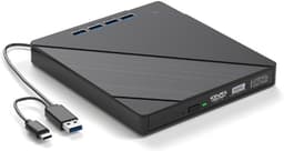 Externe CD/DVD-schijf - Lezer Brander - Bestanden Overzetten - Met Kaartlezers - USB 3.0 - Zwart — thumbnail 1