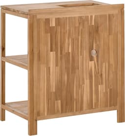 Buitenkeuken met spoelbak - Houten werktafel - Buiten koken - Weerbestendig acaciahout - 80x50x133 cm - Bruin — thumbnail 2
