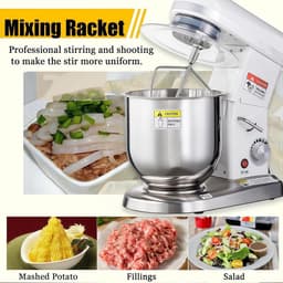 Keukenmixer - Deegmixer - Bakken en Koken - 3-in-1 Multifunctioneel - 5L Kom - Zilver — thumbnail 3
