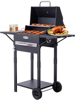 WentinkMo homavo houtskoolbarbecue - Schoorsteen - Geemailleerd hoofdrooster. — thumbnail 1