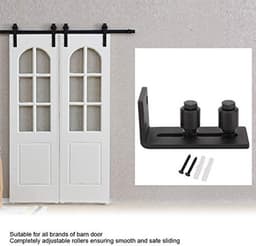 schuifdeur-schuurdeurvloergeleiders, schuurdeurgeleider voor wandmontagesysteem en verstelbare onderrol, deurbeslagaccessoire (A) — thumbnail 5