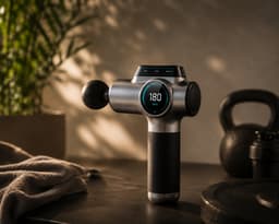 Jurrys Massagegun - Massageapparaat - Massagetoestel - Spiergun - Professioneel - Herstel bevorderend - Lichtgewicht - LCD - Zilver — thumbnail 5