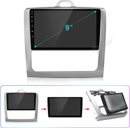 Junsun Android 15 Autoradio Geschikt Voor Ford Focus Mk2 2004-11 - 4GB+64GB - Draadloze CarPlay & Andriod Auto - GPS-navigatiesysteem - Bluetooth - Stuurwielbediening - WiFi - 9-inch Touchscreen - RDS - USB — thumbnail 2
