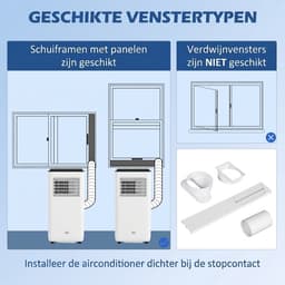 Mobiele Airco - Draagbare Airconditioner - Luchtkoeler - 7000 BTU - 750W - 5 gebruiksmodi - ABS - 24-uurs timer - Met Afstandsbediening - 33 x 28 x 70.4 cm - 51 dB - Wit — thumbnail 4