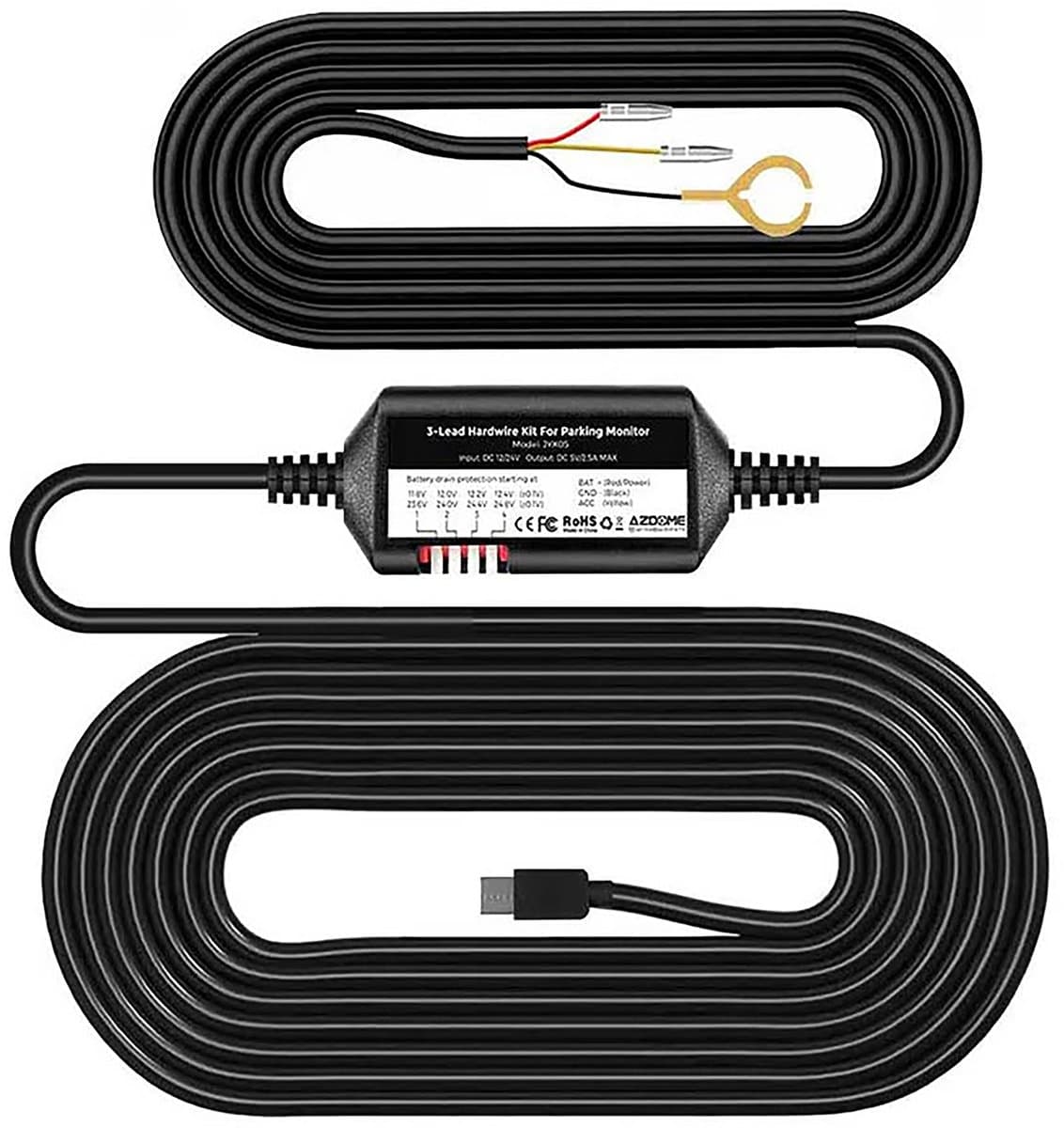 AZDOME JYX05 USB-C Permanente Voeding 3-Draads voor 24-uurs Parkeermodus — afbeelding 1