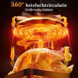 Digitale Airfryer XXL Hetelucht friteuse Sinaopus 8001-9L Grote Capaciteit voor 5 Personen-Snelle Opwarming-12 Voorgeprogrammeerde Functies-eenvoudig te reinigen-LED display — thumbnail 3