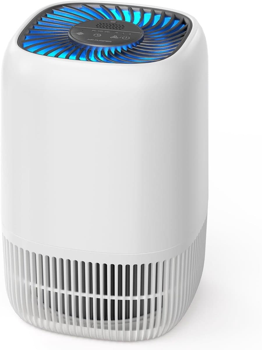 Luchtreiniger met HEPA Filter – Compacte Air Purifier – Stil & Energiezuinig – Voor Schone Lucht in Slaapkamer, Woonkamer & Kantoor — afbeelding 1