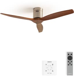 CREATE - Plafondventilator 40W silent 100% hout (Ø132cm) (ruimtes 10m²-25m²) - Geen licht -Controller voor wandmontage + afstandsbediening - WIND CALM NATURAL WOOD — thumbnail 1