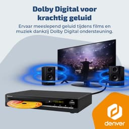 Denver DVD Speler met HDMI - Ondersteund Full HD - CD Speler - Dolby Digital Decoder - Regio Vrij - Coax / Scart / USB - DVH7787 — thumbnail 5