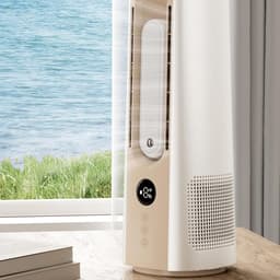 Automatisch oscillerende bladeloze ventilator met luchtbevochtiger – 9 snelheidsstanden, verkoelende nevel en stille borstelloze motor — thumbnail 3