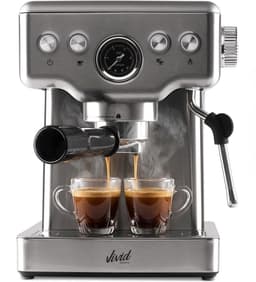 Vivid Green Espressomachine - 20 Bar - Pistonmachine met stoompijpje - Kopjesverwarmer - Coffee Machine - RVS — thumbnail 1
