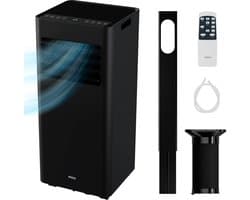 MOA Mobiele Airco - 7.000 BTU - 3-in-1 - Met Afstandbediening - Tot 22m² - Airconditioner met Ontvochtigingsfunctie - Raamafdichtingskit - Zwart
