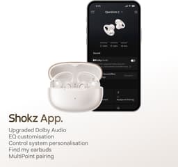 Shokz OpenDots 2 Open-ear Clip-on Oortjes – Dolby Audio – Draadloze Oordopjes – Wit — thumbnail 5