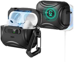 ESR Hoesje Geschikt Voor AirPods Pro 3 (2025) - Cyber FlickLock Case - Compatibel met MagSafe - Karabijnhaak - Zwart — thumbnail 1
