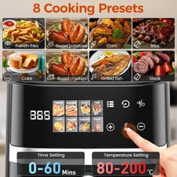 UrbanSelect - Airfryer 5.5 Liter - 8 kookprogramma's - Minder vet — thumbnail 2