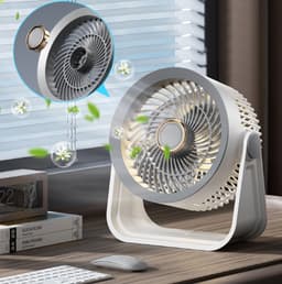 Tafelventilator - Bureau ventilator usb - Draagbare bureauventilator - Wandventilator - Bureau ventilator stil - Bureau ventilator - Aroma diffuser - Gebroken wit - ABS — thumbnail 3