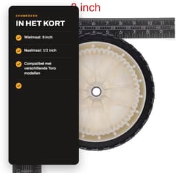 Dailygoods- Aandrijfwiel Vervanging voor Toro - 2 Wielen - Wielmaat 8" - Boring Maat 1/2" - Naafoffset 3/4" - Compatibel met diverse modellen - Maaiwiel — thumbnail 2