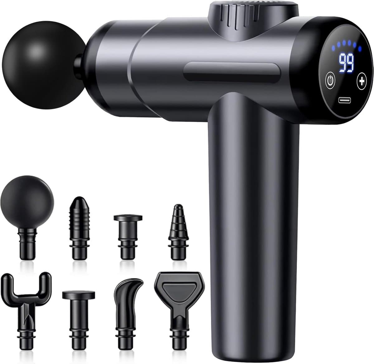 Spiermassagepistool - Diepe weefsel massage - Spierherstel Bevorderen - 99 standen instelbaar - 13 x 5 x 165 cm - Grijs — afbeelding 1