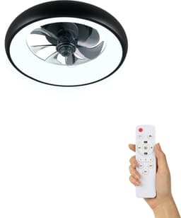 Fantiluxe - Saga - Plafondventilator met verlichting - Zwart - Ø40cm - Afstandsbediening - Met lamp - Plafond ventilator - Slaapkamer — thumbnail 1