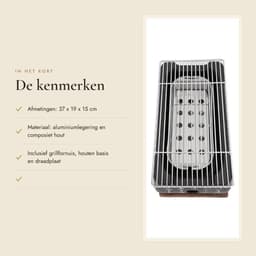 Dailygoods- Barbecue Draagbare Japanse Grill - Houtskoolgrill - Aluminiumlegering - Compact - Multifunctioneel - Snelle Verwarming — thumbnail 3