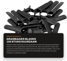 Dailygoods- Grasmaaierbladen 100 Stuks - Stevig/Duurzaam - Hoge Snijefficiëntie - Flexibel Snijden - Eenvoudig te Installeren - Hoogwaardig Kunststof - Maaibladen — thumbnail 5