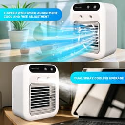 Aircooler - Koelventilator voor kamer - Koelventilatoren - Mini-airconditionerventilator - Fan - Luchtkoeler - Koelventilator - Wit — thumbnail 4