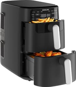 AIMASON 10L XXL Airfryer met dubbele laag - 2700W Krachtig Vetvrij Frituren - Heteluchtfriteuse met dubbele lade en verticale constructie bespaart 50% ruimte - 6-in-1 Kookstanden - Grote capaciteit voor thuisgebruik - Inclusief Receptenboek — thumbnail 1