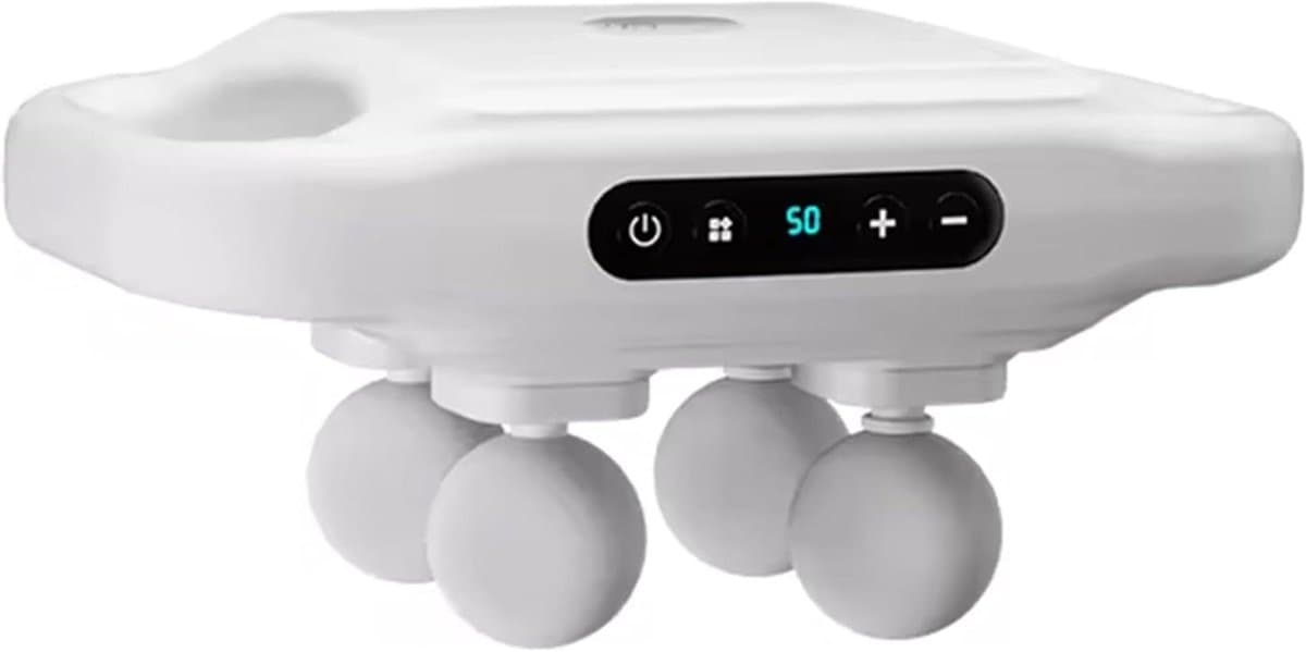 Massagepistool - Spierstimulator Draagbaar - Spierherstel Ontspanning - Vier Hoofden Tegelijk - 14 mm Diepte - Zwart — afbeelding 1