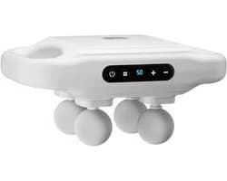 Massagepistool - Spierstimulator Draagbaar - Spierherstel Ontspanning - Vier Hoofden Tegelijk - 14 mm Diepte - Zwart