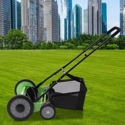 Handmaaier - Loopmaaier - Gazon Onderhoud - Stille Werking - 50 cm Maaibreedte - Groen Zwart — thumbnail 3