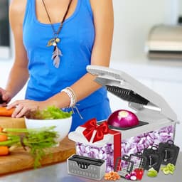 Groentehakker - Keuken Snijder - Koken Vereenvoudigen - 18-in-1 Functies - 334 cm - Wit — thumbnail 5