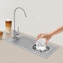 Glazenspoeler Inbouw - Bekerspoeler Bar - Snel Glazen Reinigen - Ruimtebesparend Ontwerp - 45 x 23 x 9 cm - Zilver — thumbnail 4