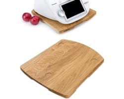 Onderlegger Thermomix - Schuifbord Keukenmachine - Apparaat Verplaatsen - Antislipvoetjes Stabiliteit - 345 x 305 x 2 cm - Eiken