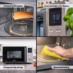 Digitale Magnetron - Combi Magnetron - Snel Eten Bereiden - Met Grillfunctie - 20 Liter - Zwart — thumbnail 2